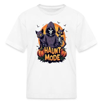 Haunt Mode Skeleton Hoodie - Kid's T-Shirt - white - Front