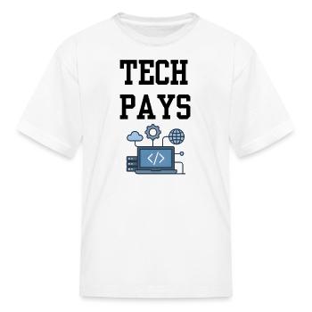 Tech Pays Code and Cloud - Kid's T-Shirt - white - Front