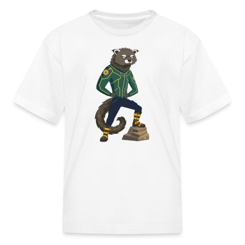 Raccoon Ranger in Neon Armor - Kid's T-Shirt
