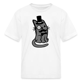 Sir cat beard man - Kid's T-Shirt - white - Front