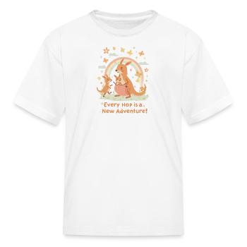 Little Roo Adventures – Kangaroo Day Design - Kid's T-Shirt - white - Front