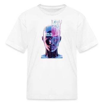 Born to Compile: Neon Cyborg Split - Kid's T-Shirt - white - Front