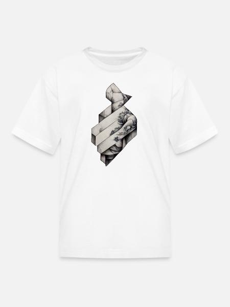 Geometric black and white ink - Kid's T-Shirt - white