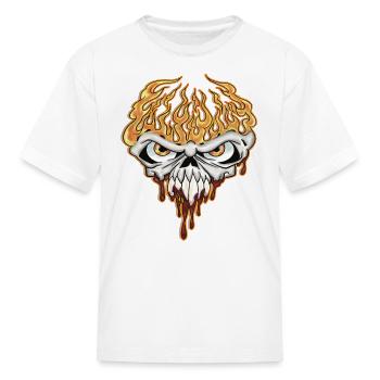 Skull On Fire - Teen Shirt Design - Kid's T-Shirt - white - Front