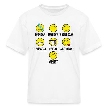 SmileyWorld Différents Jours, Différentes Émotions - T-shirt Enfant - blanc - Devant