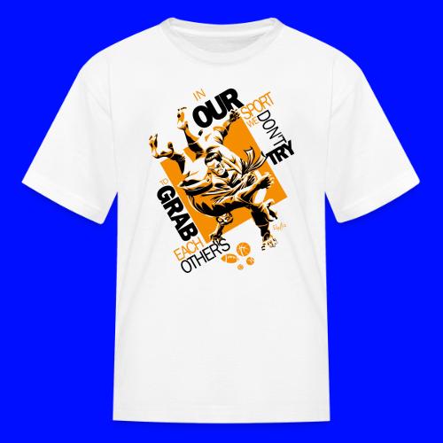 Judo Shirt BJJ Shirt Grab Design for white shirts - Kid's T-Shirt