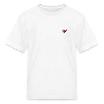 Heart embroidered - Kid's T-Shirt - white - Front