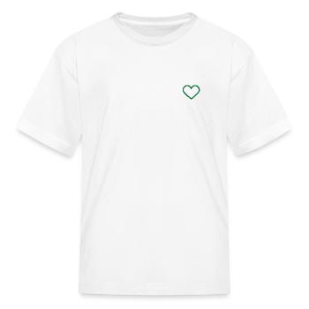 Green Heart embroidered - Kid's T-Shirt - white - Front