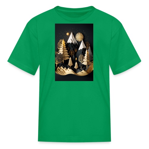 Gold and Black Wonderland - Whimsical Wintertime - Kids' T-Shirt
