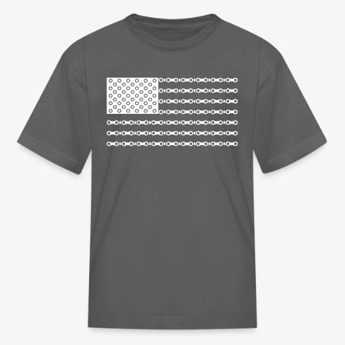 Bicycle Chain American Flag - Kid's T-Shirt