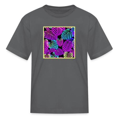 NeonLeaf Harmony Vibrant Pattern - Kid's T-Shirt