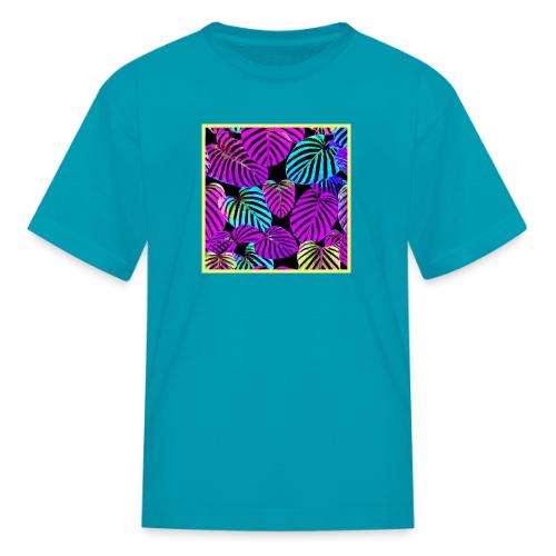 NeonLeaf Harmony Vibrant Pattern - Kid's T-Shirt
