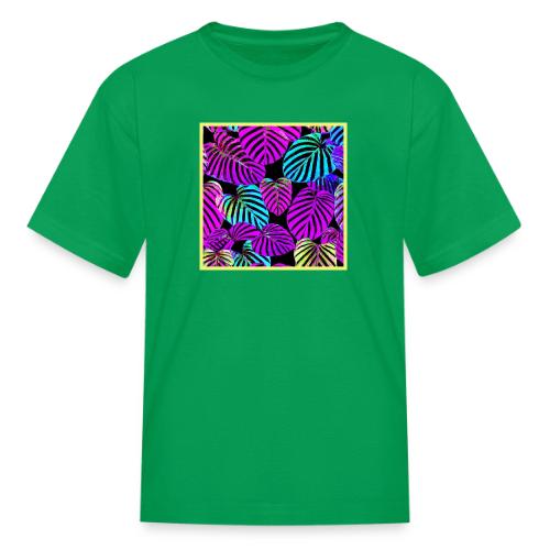NeonLeaf Harmony Vibrant Pattern - Kid's T-Shirt