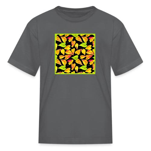 Neon Leaf Art Elegance - Kid's T-Shirt