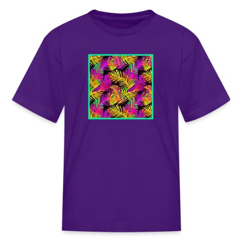 Chic Neon Leaf Lively Design - Kid's T-Shirt