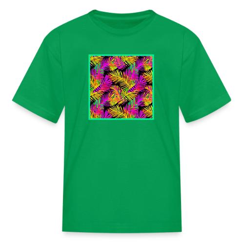Chic Neon Leaf Lively Design - Kid's T-Shirt