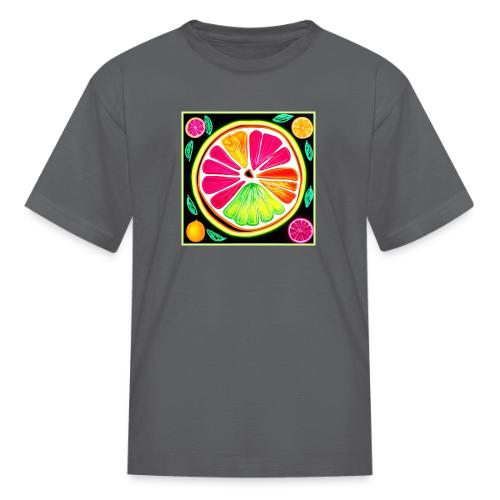 Neon Citrus Fruit Fiesta - Kid's T-Shirt