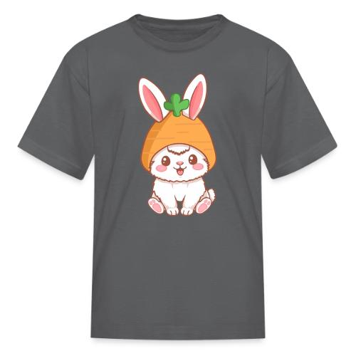 Adorable Bunny in Carrot Hat - Kid's T-Shirt