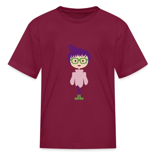 Colorful Mod Girl and Her Green Eyeglasses - Kids' T-Shirt