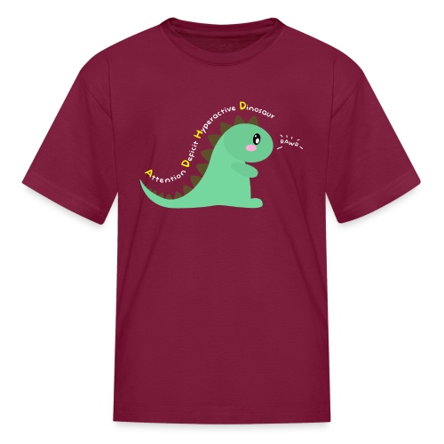 Attention Deficit Hyperactive Dinosaur (Center) - Kids' T-Shirt