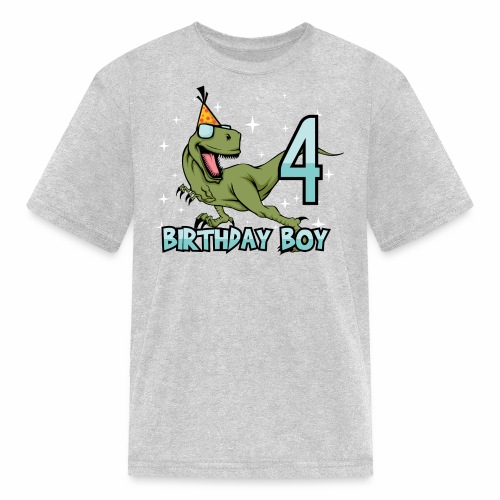 Happy Birthday Boy Dino Dinosaur 4 Gift Idea - Kids' T-Shirt