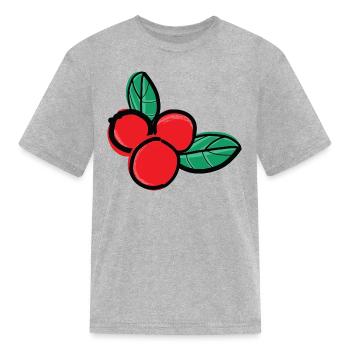 lingonberries berry fruit - Kid's T-Shirt - heather gray - Front