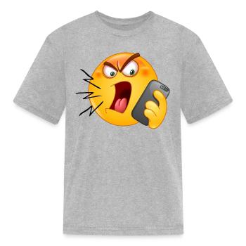 Shouting In Phone - Kid's T-Shirt - heather gray - Front