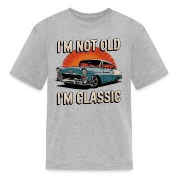 old car classic vintage - Kid's T-Shirt - heather gray - Front