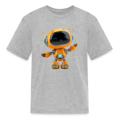 Playful Orange 3D Cartoon Robot for Kids - Kid's T-Shirt