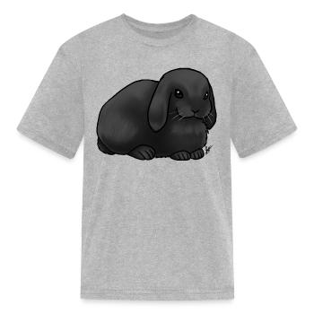 Small Mammal Rabbit Holland Lop Black - Kid's T-Shirt - heather gray - Front