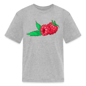 Raspberry Raspberries Berry Berries - Kid's T-Shirt - heather gray - Front
