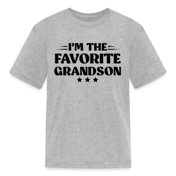 I M THE FAVORITE GRANDSON - Kid's T-Shirt - heather gray - Front