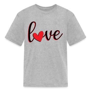 Love lovely heart - Kid's T-Shirt - heather gray - Front