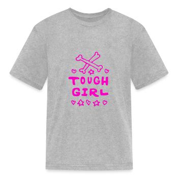 Baby Sayings Girl Cute Little Sister tough girl - Kid's T-Shirt - heather gray - Front