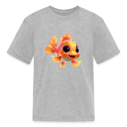 Cheerful 3D Orange Baby Fish - Kid's T-Shirt
