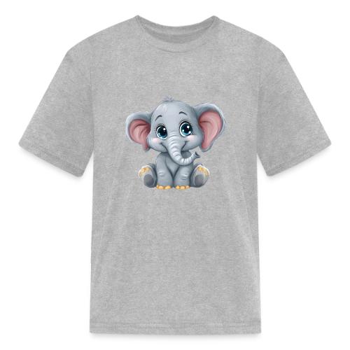 Sweet Cartoon Baby Elephant with Big Eyes - Kid's T-Shirt