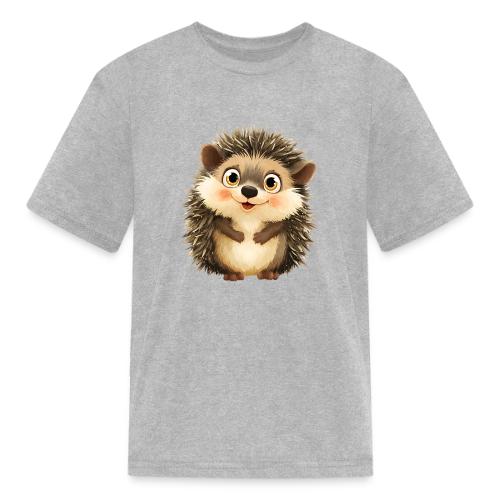 Smiling Cartoon Hedgehog with Joyful Expression - Kid's T-Shirt