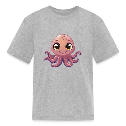 Cute Cartoon Baby Octopus with Big Eyes - Kid's T-Shirt