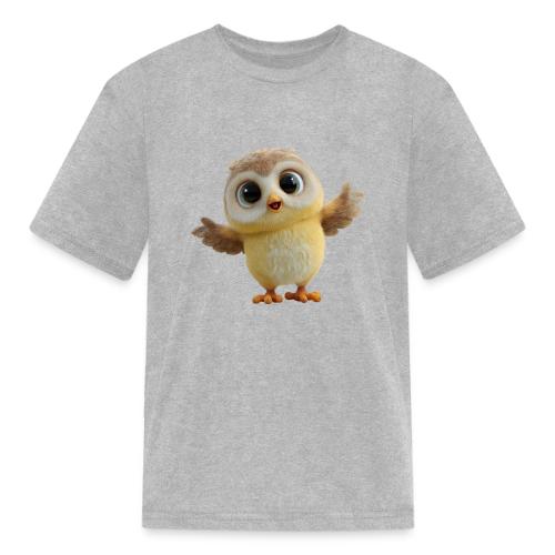 Cute Cartoon Baby Owl with Wings Open - Kid's T-Shirt