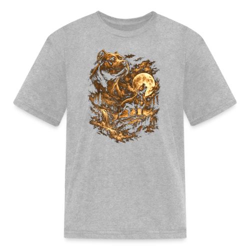 Pit Bull Howling Moon Fantasy Forest Tee - Kid's T-Shirt