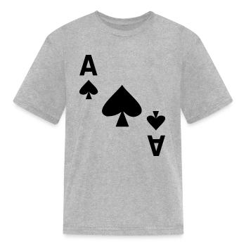 Card game Ace of spades - Kid's T-Shirt - heather gray - Front
