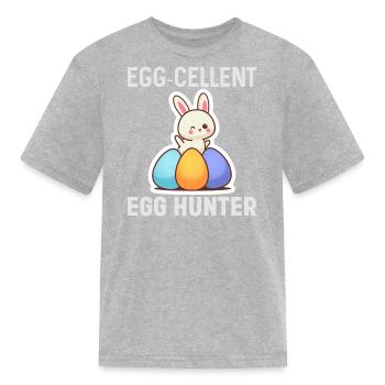 Egg Cellent Egg Hunter - Kid's T-Shirt - heather gray - Front