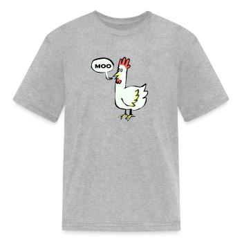 Chicken Saying Moo - Kid's T-Shirt - heather gray - Front