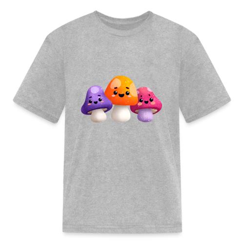 Colorful Mushroom Companions - Kid's T-Shirt