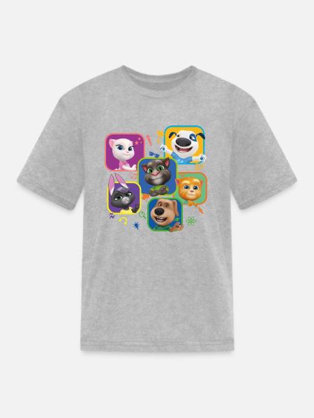 Talking Tom & Friends Characters - Kid's T-Shirt - heather gray