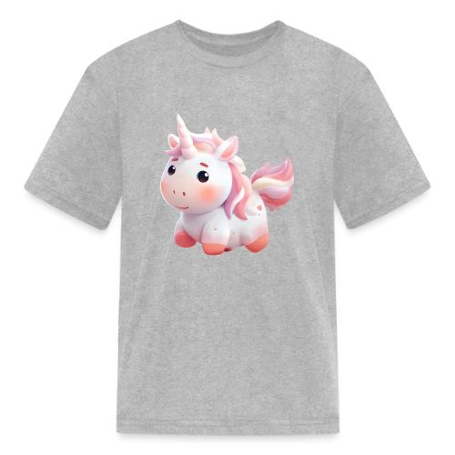 Sweet Cartoon Pink Unicorn - Kid's T-Shirt