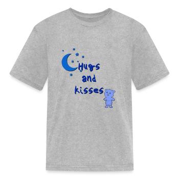 Hugs and kisses - Kid's T-Shirt - heather gray - Front