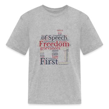 Freedom Of Speech - Wordcloud - Kid's T-Shirt - heather gray - Front