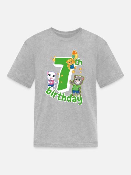 Talking Tom & Friends 7th Birthday - Kid's T-Shirt - heather gray