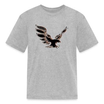 Black Eagle - Kid's T-Shirt - heather gray - Front